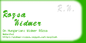 rozsa widmer business card