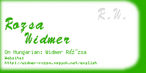 rozsa widmer business card